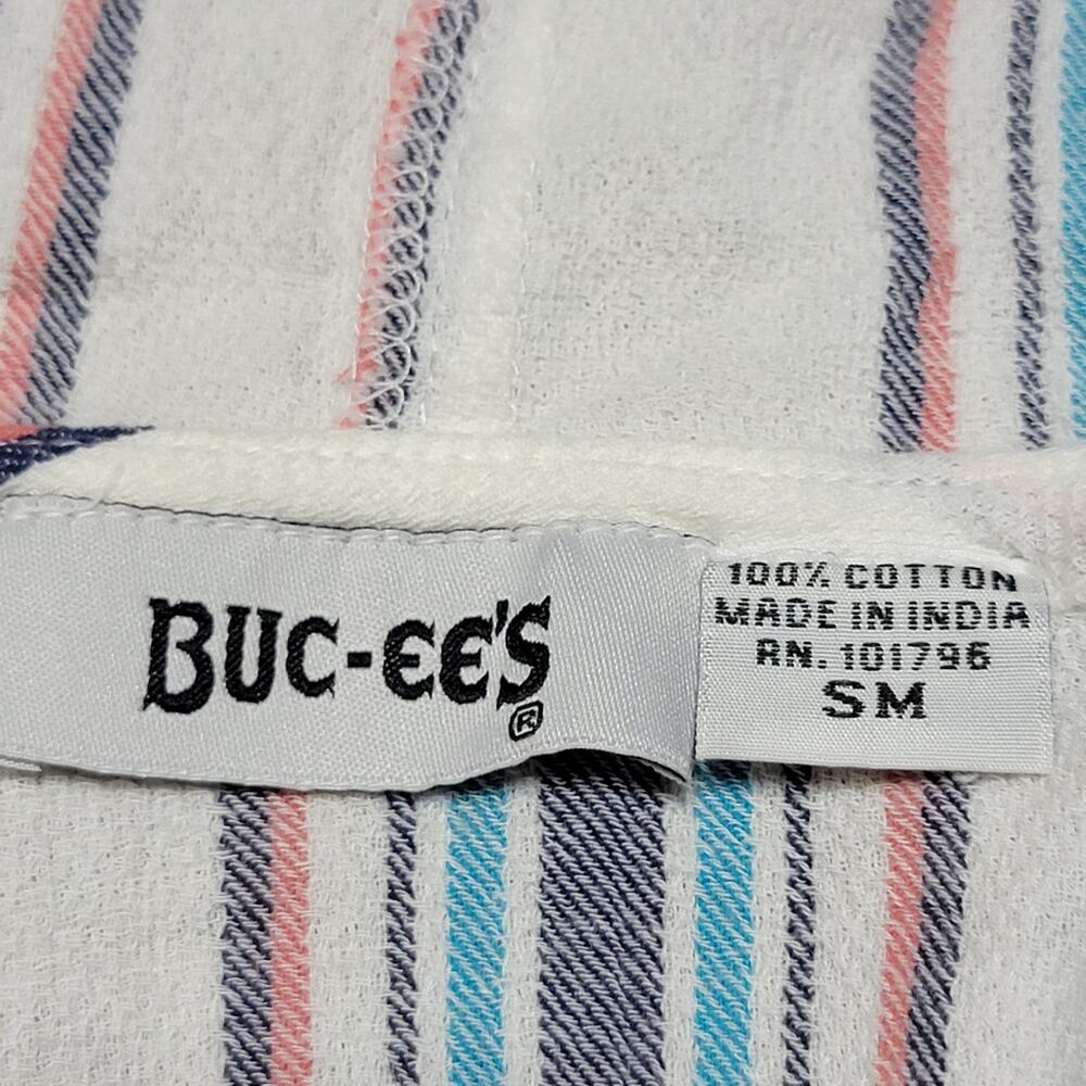 Buc-ee's LS Beachy Striped Hooded Shirt w/ Front Pocket - Size Small - Picture 5 of 5